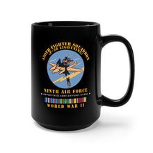 Load image into Gallery viewer, Black Mug 15oz - 430th Fighter Squadron - P38 Lightning - 9th AF - WWII w EUR SVC