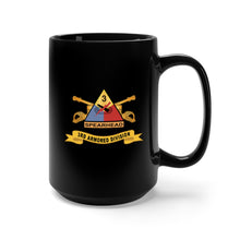 Load image into Gallery viewer, Black Mug 15oz - Army - 3rd Armored Division - SSI w Br - Ribbon X 300