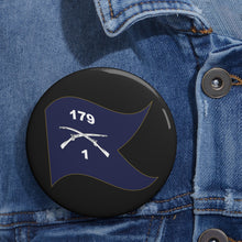 Load image into Gallery viewer, Custom Pin Buttons - 1st Battalion, 179th Infantry Regiment - Guidon - Waving X 300