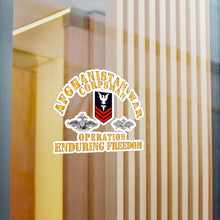 Load image into Gallery viewer, Kiss-Cut Vinyl Decals - Navy - Afghanistan War Corpsman - Operation Enduring Freedom - Veteran w FMF - Combat Seebee Bad