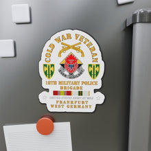 Load image into Gallery viewer, Die-Cut Magnets - Army - Cold War Vet - 18th MP Bde DUI - SSI w COLD SVC
