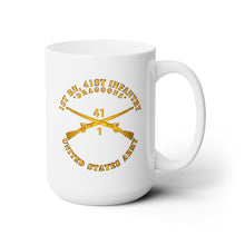 Load image into Gallery viewer, White Mug 15oz - Army - 1st Bn, 41st Infantry - Dragoons
