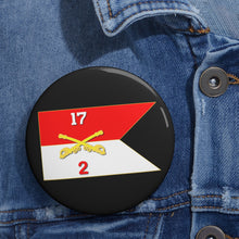 Load image into Gallery viewer, Custom Pin Buttons - 2nd Squadron, 17th Cavalry Guidon