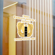 Load image into Gallery viewer, Kiss-Cut Vinyl Decals - Army - Chief Warrant Officer - CW04 - Retired - Flat - Eagle and Bar X 300