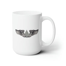 Load image into Gallery viewer, White Ceramic Mug 15oz - AAC - WASP Wing wo Txt
