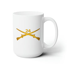 Load image into Gallery viewer, White Ceramic Mug 15oz - Army - 24th Infantry Regiment Branch wo Txt