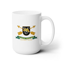 Load image into Gallery viewer, White Ceramic Mug 15oz - Army - 5th Special Forces Group - Flash - TF Dagger w Br - Ribbon X 300
