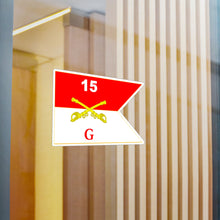 Load image into Gallery viewer, Kiss-Cut Vinyl Decals - Army - G Troop Guidon - 15th Cavalry Regiment