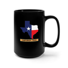 Load image into Gallery viewer, Black Mug 15oz - Texas Map Overprint with Texas State Flag - Camp Brady , Texas X 300