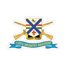 Load image into Gallery viewer, Kiss-Cut Stickers - Army - 130th Infantry Regiment - DUI w Br - Ribbon X 300