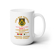 Load image into Gallery viewer, White Ceramic Mug 15oz - Army - Cold War Vet - Troop A, 240th Cavalry Regiment - Owensboro, Kentucky w COLD SVC