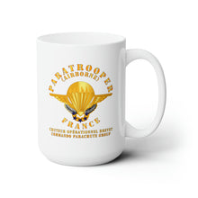 Load image into Gallery viewer, White Ceramic Mug 15oz - France - Airborne - Commando Parachute Group
