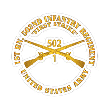Load image into Gallery viewer, Kiss-Cut Stickers - Army - 1st Bn 502nd Infantry Regt - First Strike - Infantry Br