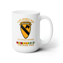 Load image into Gallery viewer, White Ceramic Mug 15oz - Army - 41st Scout Dog Platoon 1st Cav - VN SVC