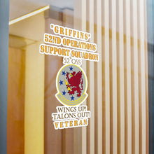 Load image into Gallery viewer, Kiss-Cut Vinyl Decals - Army - USAF - 52nd Operations Support Squadron - Griffins - Wings Up Talons Out