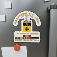 Load image into Gallery viewer, Die-Cut Magnets - 3rd Bn, 5th Cavalry - 3rd Armored Div - Desert Storm Veteran