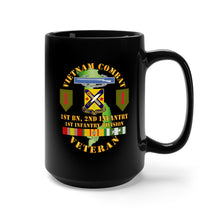 Load image into Gallery viewer, Black Mug 15oz - Vietnam Combat Infantry Veteran W 1st Bn 2nd Inf 1st Inf Div Ssi