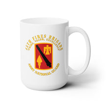 Load image into Gallery viewer, White Ceramic Mug 15oz - Army - 45th Fires Brigade - Pride, Valor, Excellence - SSI - ARNG