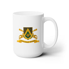 Load image into Gallery viewer, White Ceramic Mug 15oz - Army - 240th Cavalry Regiment w Br - Ribbon X 300