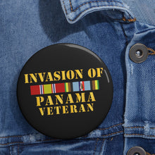 Load image into Gallery viewer, Custom Pin Buttons - Panama Invasion Veteran w EXP SVC