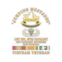 Load image into Gallery viewer, Kiss - Cut Stickers - Army - Jumping Mustangs w DUI - ABN Basic - 1st Bn 8th Cav w VN SVC
