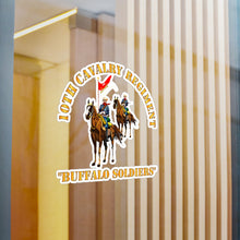 Load image into Gallery viewer, Kiss-Cut Vinyl Decals - Army - 10th Cavalry Regiment w Cavalrymen - Buffalo Soldiers