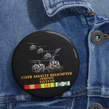 Load image into Gallery viewer, Custom Pin Buttons - 176th Assault Helicopter Co w SVC