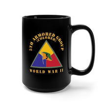 Load image into Gallery viewer, Black Mug 15oz - Army - 5th Armored Group (Colored) - DUI - WWII X 300