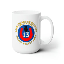 Load image into Gallery viewer, White Ceramic Mug 15oz - Army - 13th Infantry Division - Black Cat