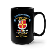 Load image into Gallery viewer, Black Mug 15oz - 8th Infantry Division Scroll - 2nd Bn, 81st Field Artillery Regiment - Idar Oberstein Germany - Cold War Vet w COLD SVC X 300