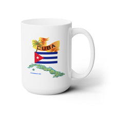 Load image into Gallery viewer, White Ceramic Mug 15oz - Cuba - Cuba with Palm and Map Green X 300