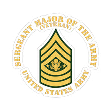 Load image into Gallery viewer, Kiss-Cut Stickers - Army - Sergeant Major of the Army - SMA - Veteran - Flat X 300