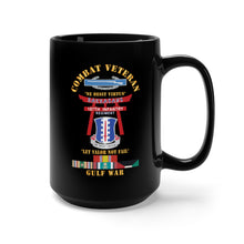 Load image into Gallery viewer, Black Mug 15oz - Army - Combat Veteran - 187th Infantry Regiment - Torii, Rakkasans, Let Valor Not Fail, English, Latin w CIB w GULF SVC X 300