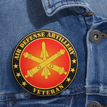 Load image into Gallery viewer, Custom Pin Buttons - Air Defense Artillery Veteran