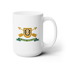 Load image into Gallery viewer, White Ceramic Mug 15oz - Army - 1st Special Forces Group - Flash w Br - Ribbon X 300