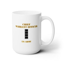 Load image into Gallery viewer, White Ceramic Mug 15oz - Army - Emblem - Warrant Officer 4 - CW4 - US Army - Hat