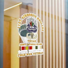 Load image into Gallery viewer, Kiss-Cut Vinyl Decals - Army - 1st Airborne Brigade - TXARNG - Cold War Veteran w COLD SVC X 300