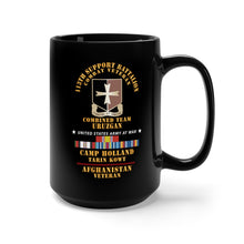 Load image into Gallery viewer, Black Mug 15oz - 113th Support Battalion - Camp Holland Afghanistan Vet w AFGHAN SVC X 300