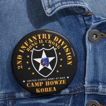 Load image into Gallery viewer, Custom Pin Buttons - 2nd Infantry Division - Camp Howze wo DS