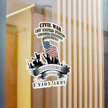 Load image into Gallery viewer, Kiss-Cut Vinyl Decals - Civil War - 1st United States Colored Infantry Regiment with USCT Bureau Banner - USA X 300