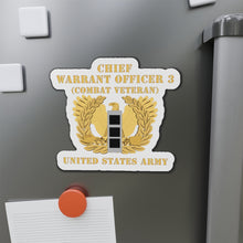 Load image into Gallery viewer, Die-Cut Magnets -SSI -Army - Chief Warrant Officer - CW03 - Combat Veteran - Flat - Eagle and Bar X 300