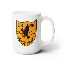 Load image into Gallery viewer, White Ceramic Mug 15oz - Army - 2nd Squadron, 1st Cav Regt LRRP - Black Hawk