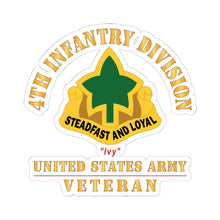 Load image into Gallery viewer, Kiss - Cut Stickers - Army - DUI - 4th Infantry Division - Ivy - US Army Veteran X 300