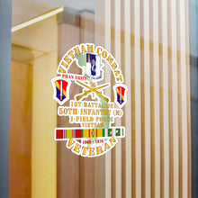 Load image into Gallery viewer, Kiss-Cut Vinyl Decals - Army - Vietnam Combat Veteran w 1st Bn - 50th Inf - I Field Force 1969-70 w VN SVC