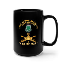 Load image into Gallery viewer, Black Mug 15oz - Army - 3rd Bn 33rd Armor Branch w 33rd Armor PICKLES DUI - MEN OF WAR - Hat X 300