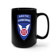 Load image into Gallery viewer, Black Mug 15oz - 11th Airborne Division - SSI w Arctic Tab wo Txt X 300