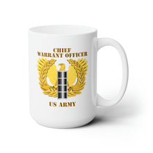 Load image into Gallery viewer, White Ceramic Mug 15oz - Army - Emblem - Warrant Officer - CW4 wo DS