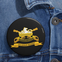 Load image into Gallery viewer, Custom Pin Buttons - 8th Cavalry Regiment w Br - Ribbon
