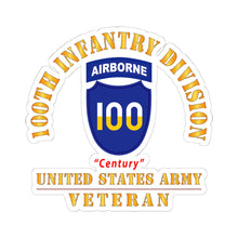 Load image into Gallery viewer, Kiss-Cut Stickers - Army - SSI - 100th Division (Airborne) - Century - US Army Veteran X 300