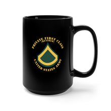 Load image into Gallery viewer, Black Mug 15oz - Army - Private First Class - PFC - Retired - Flat